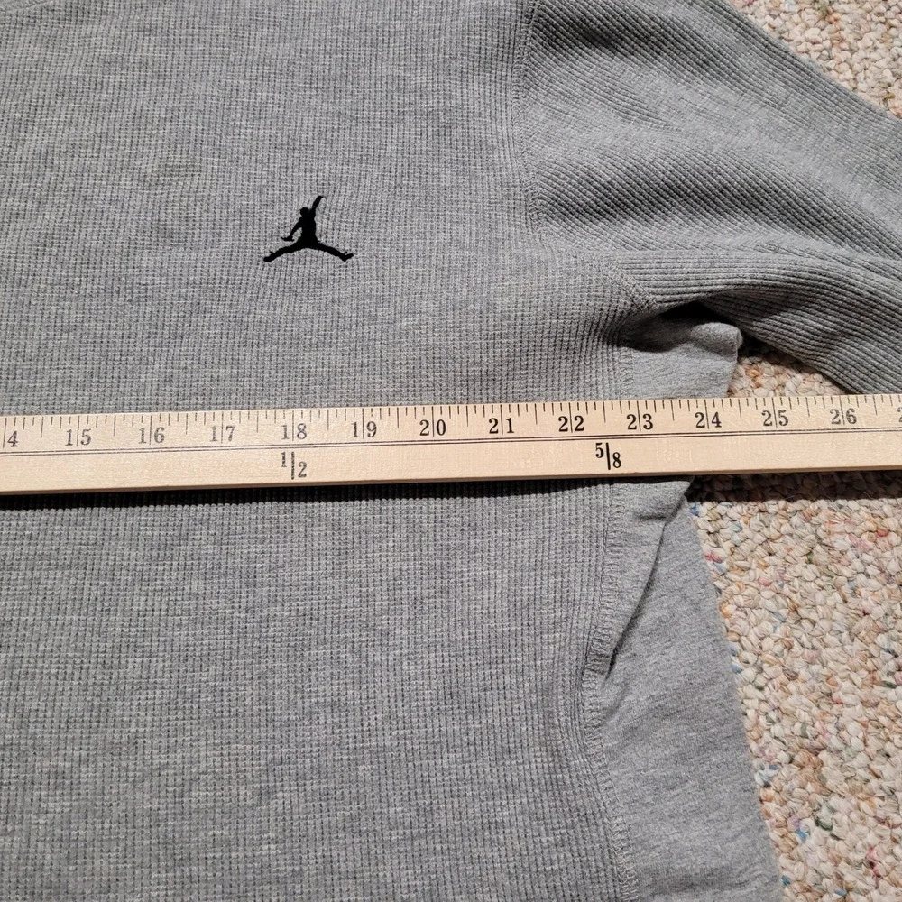 Air Jordan Thermal Shirt Mens XXL Gray Jumpman Waffle Knit Long Sleeve Tee